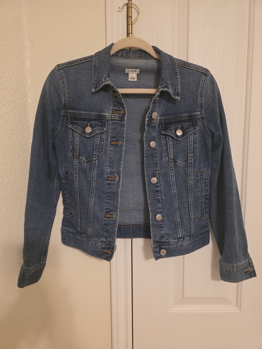 J.Crew High-Quality Stretch Denim Trucker Jacket Medium Blue Wash